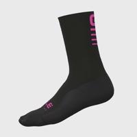 ALÉ Cyklistické ponožky klasické - STRADA 2.0 WINTER - černá/růžová