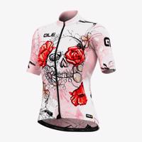 ALÉ Cyklistický dres s krátkým rukávem - SKULL LADY - růžová M