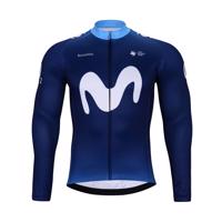 BONAVELO Cyklistický dres s dlouhým rukávem zimní - MOVISTAR 2024 WINTER - modrá/bílá 4XL