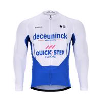 BONAVELO Cyklistický dres s dlouhým rukávem zimní - QUICKSTEP 2020 WNT - modrá/bílá