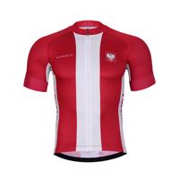 BONAVELO Cyklistický dres s krátkým rukávem - POLAND II. - bílá/červená 4XL
