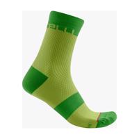 CASTELLI Cyklistické ponožky klasické - VELOCISSIMA 12 - světle zelená/zelená L-XL