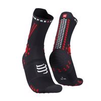 COMPRESSPORT Cyklistické ponožky klasické - PRO RACING 4.0 TRAIL - červená/černá
