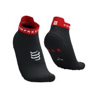 COMPRESSPORT Cyklistické ponožky kotníkové - PRO RACING V4.0 RUN LOW - černá/červená 42-44