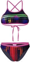 Dámské plavky aquafeel neon stripes mini-crossback 2 piece multi s -