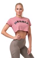 Dámské tričko Nebbia Sporty Crop Top Růžová / Černá