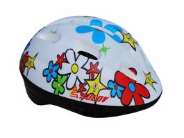 Dětská cyklo helma SULOV JUNIOR, bílá s květy Helma velikost: S