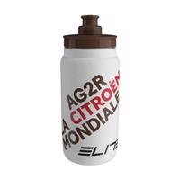 ELITE Cyklistická láhev na vodu - FLY AG2R 2022 550ml - bílá/hnědá