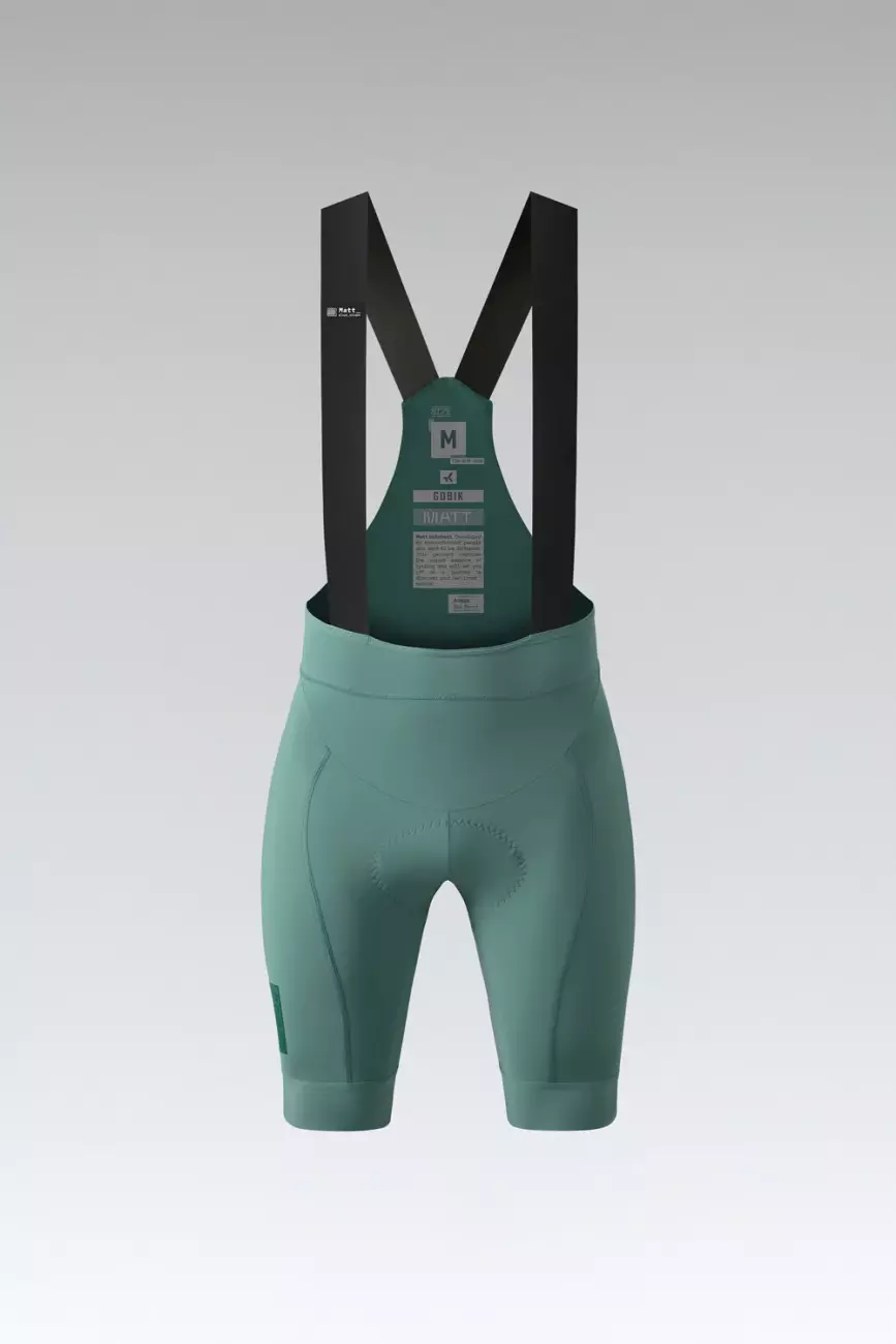 GOBIK Cyklistické kalhoty krátké s laclem - MATT 2.0 K9 W - zelená XL
