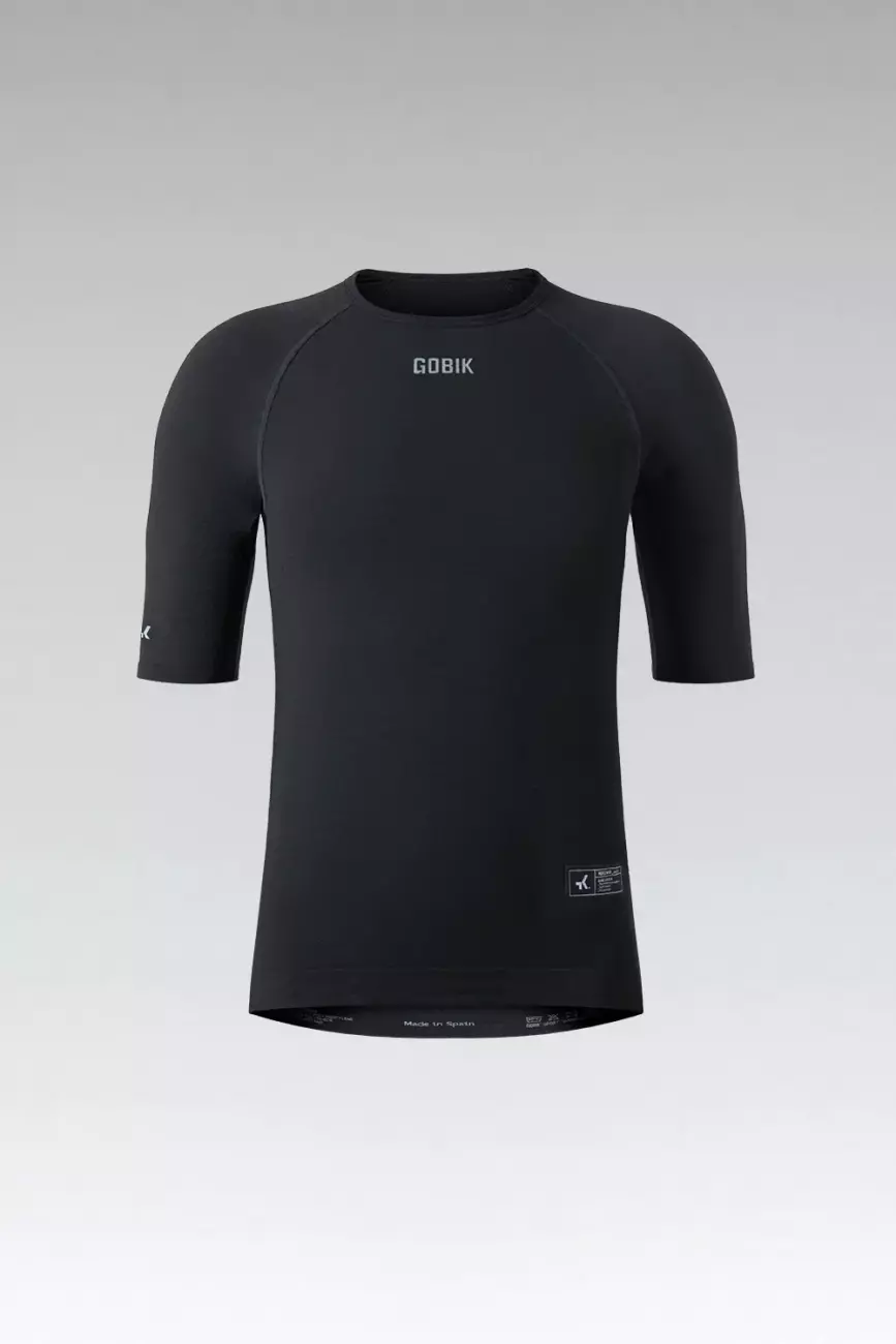 GOBIK Cyklistické triko s krátkým rukávem - WINTER MERINO - černá L-XL
