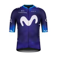 GOBIK Cyklistický dres s krátkým rukávem - MOVISTAR 2023 - bílá/modrá L
