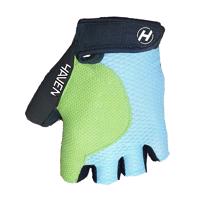 HAVEN Cyklistické rukavice krátkoprsté - KIOWA SHORT - černá/modrá/zelená 2XL