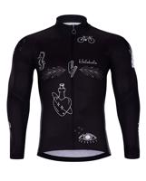 HOLOKOLO Cyklistický dres s dlouhým rukávem zimní - BLACK OUT WINTER - černá 2XL