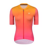 HOLOKOLO Cyklistický dres s krátkým rukávem - INFINITY LADY - oranžová/růžová XS