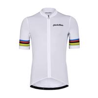 HOLOKOLO Cyklistický dres s krátkým rukávem - RAINBOW - bílá L