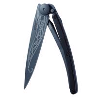Kapesní nůž Deejo 1GB136 Black Tattoo 37g, ebony wood, Elven blade