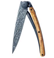 Kapesní nůž Deejo 1GB141 Black tattoo 37g, olive wood, pacific