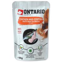 Kapsička ONTARIO Cat Chicken and Codfish in Broth 80 g