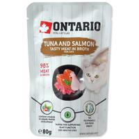 Kapsička ONTARIO Cat Tuna and Salmon in Broth 80 g