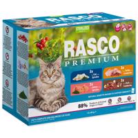 Kapsičky RASCO Premium Cat Pouch Sterilized - 3x salmon, 3x cod, 3x duck, 3x turkey 1020 g