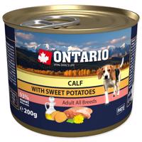 Konzerva ONTARIO Dog Mini Calf, Sweetpotato, Dandelion and Linseed oil 200 g