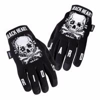 Moto rukavice W-TEC Black Heart Web Skull Barva černá, Velikost XXL