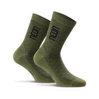 NEON Cyklistické ponožky klasické - NEON 3D - zelená/černá 43-47