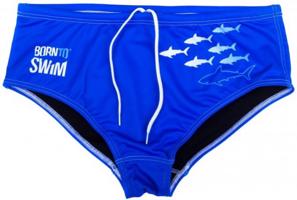 Pánské plavky borntoswim sharks brief blue xl