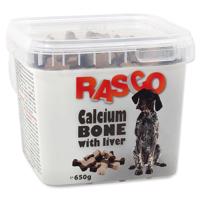 Pochoutka RASCO Dog kosti kalciové s játry 650 g