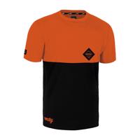 ROCDAY Cyklistický dres s krátkým rukávem - DOUBLE - oranžová/černá