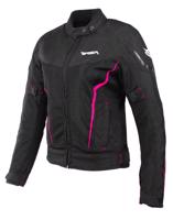 RSA Dámská bunda na motorku Bolt černo-bílo-růžová