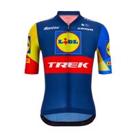 SANTINI Cyklistický dres s krátkým rukávem - LIDL TREK 2024 TEAM ORIGINAL - červená/modrá/žlutá 3XL