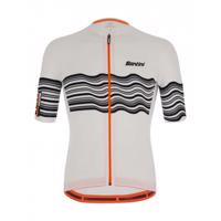 SANTINI Cyklistický dres s krátkým rukávem - TONO PROFILO - bílá/černá/oranžová S