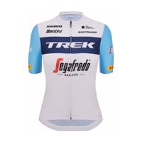 SANTINI Cyklistický dres s krátkým rukávem - TREK SEGAFREDO 2023 LADY FAN LINE - bílá/světle modrá XL