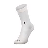 SCOTT Cyklistické ponožky klasické - PE NO SHORTCUTS CREW - bílá 45-47