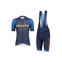 SCOTT Cyklistický krátký dres a krátké kalhoty - RC PRO SS - modrá/oranžová