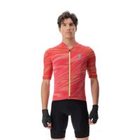 UYN Cyklistický dres s krátkým rukávem - BIKING WAVE - černá/červená