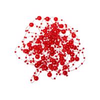 Vánoční Girlanda s malými perlami - 5m, červená