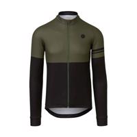 AGU Cyklistický dres s dlouhým rukávem zimní - DUO WINTER - černá/zelená L