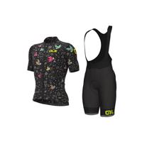 ALÉ Cyklistický krátký dres a krátké kalhoty - VERSILIA - černá/žlutá