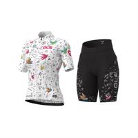 ALÉ Cyklistický krátký dres a krátké kalhoty - VERSILIA LADY - černá/bílá
