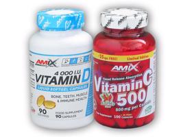 Amix Vitamin D3 4000IU 90tob + Vitamin C 500