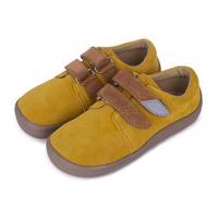 BEDA s.r.o. Dětské barefootové kožené tenisky na suchý zip Beda žlutá 24