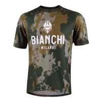 BIANCHI MILANO Cyklistický dres s krátkým rukávem - POZZILLO MTB - zelená/hnědá