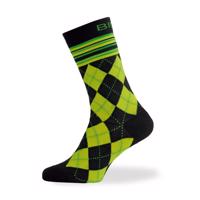 BIOTEX Cyklistické ponožky klasické - JACQUARD - černá/žlutá 37-39