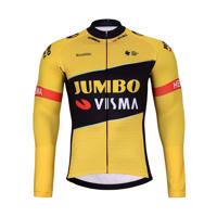 BONAVELO Cyklistický dres s dlouhým rukávem zimní - JUMBO-VISMA 2023 WNT - žlutá/černá 4XL