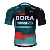 BONAVELO Cyklistický dres s krátkým rukávem - BORA 2023 - černá/červená/zelená L