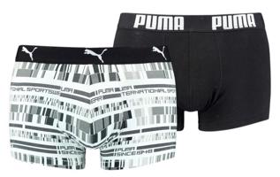 Boxerky Puma AOP TRUNK 2 pack Černá / Bílá