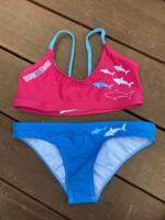 Dámské dvoudílné plavky borntoswim sharks bikini blue/pink l