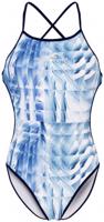 Dámské plavky aquafeel ice cubes mini-crossback blue/white l - uk36